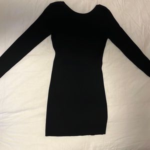 Black bodycon sweater dress